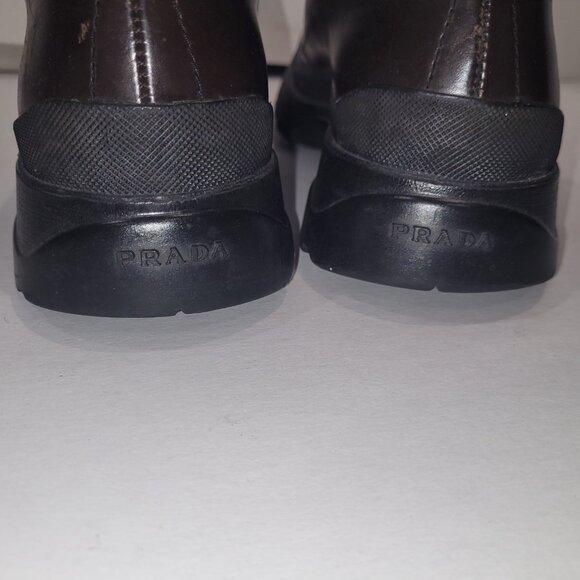 PRADA MEN’S BLACK LEATHER HIKING BOOTS TYROLEAN? BRIXXEN? Size 7 Prada - Picture 4 of 16